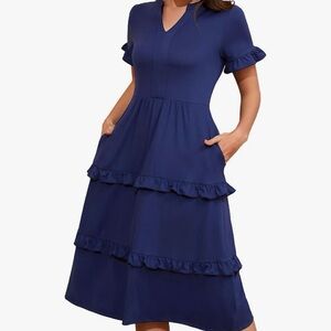 Elegant Navy Midi Dress
